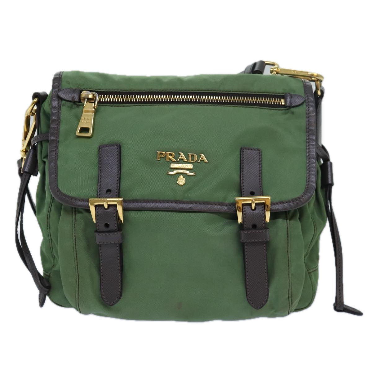 Prada Shoulder Bag Khaki Auth Nylon Khaki Auth 80568