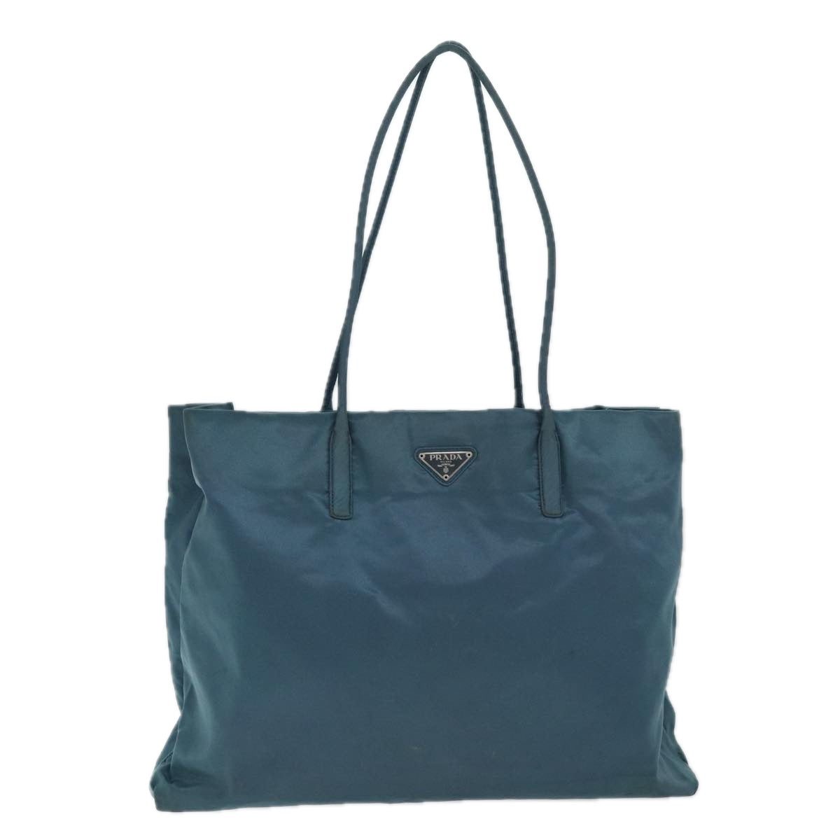 Prada Tote Bag Auth Nylon Blue Blue Auth 80573
