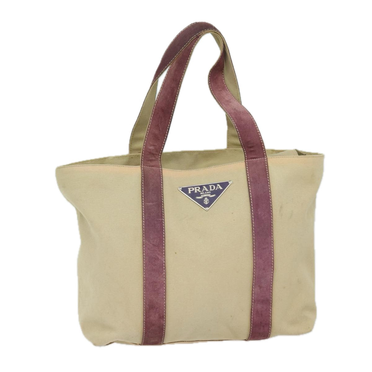 Prada Tote Bag Auth Canvas Beige