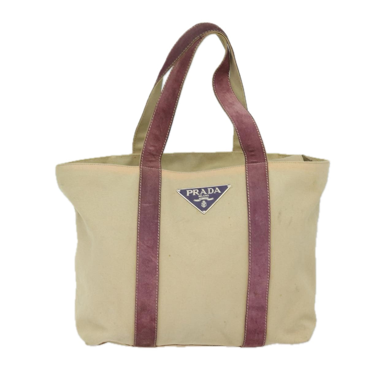 Prada Tote Bag Auth Canvas Beige