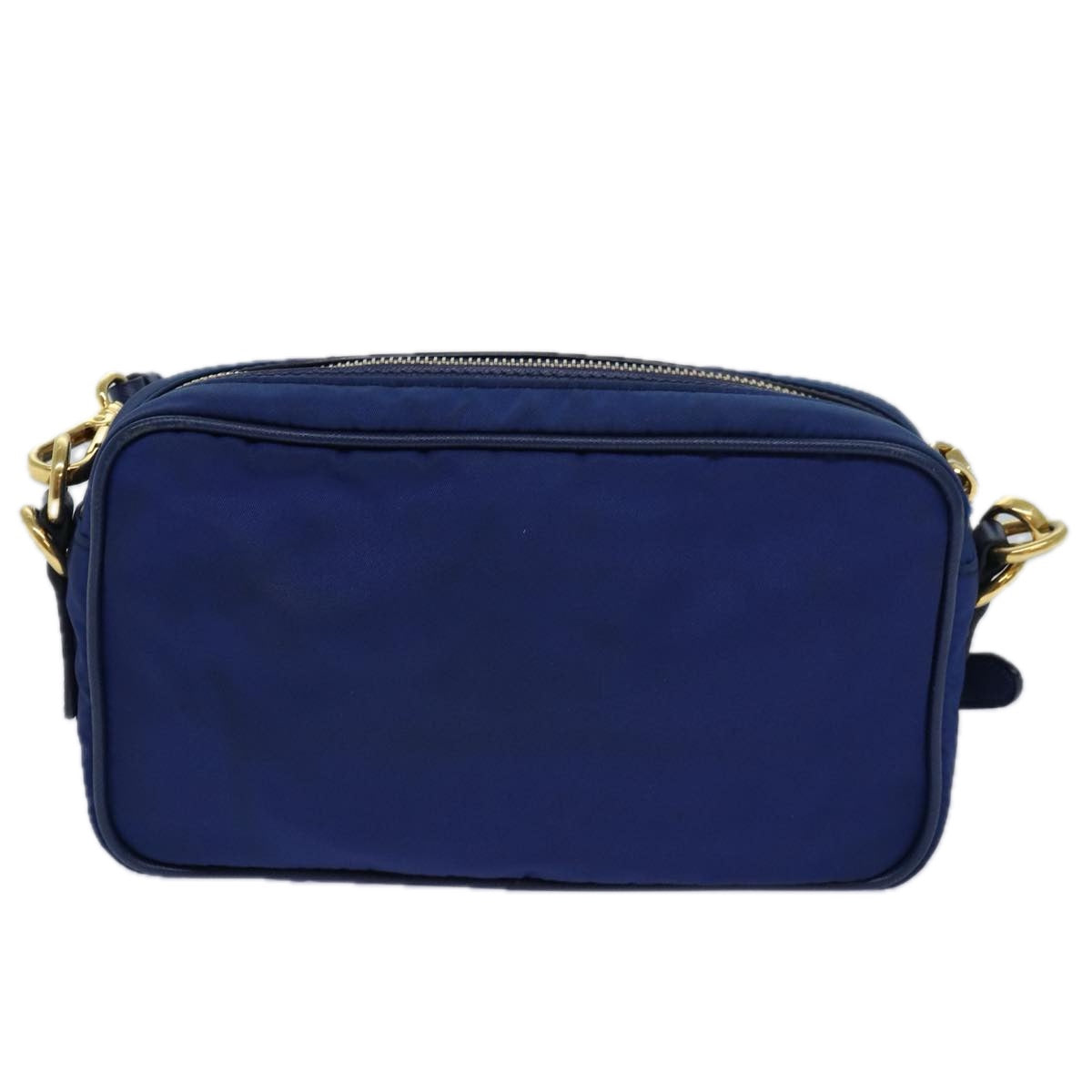 Prada Shoulder Bag Auth Nylon Blue Blue Auth 80581