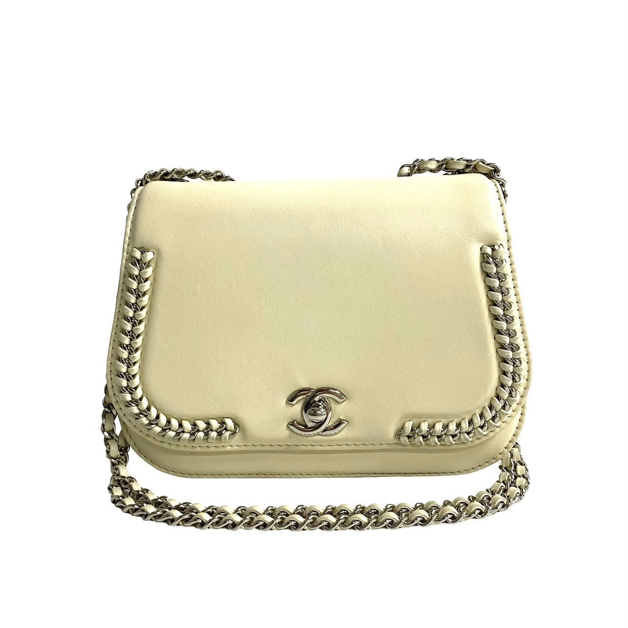 Chanel lambskin White Shoulder Bag
