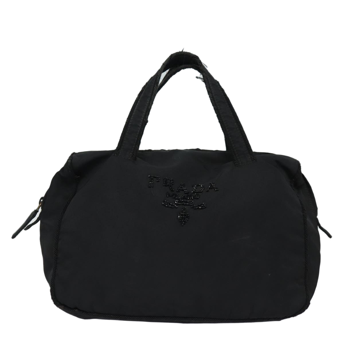 Prada Hand Bag Auth Nylon Black Travel Bag Black Auth 80618