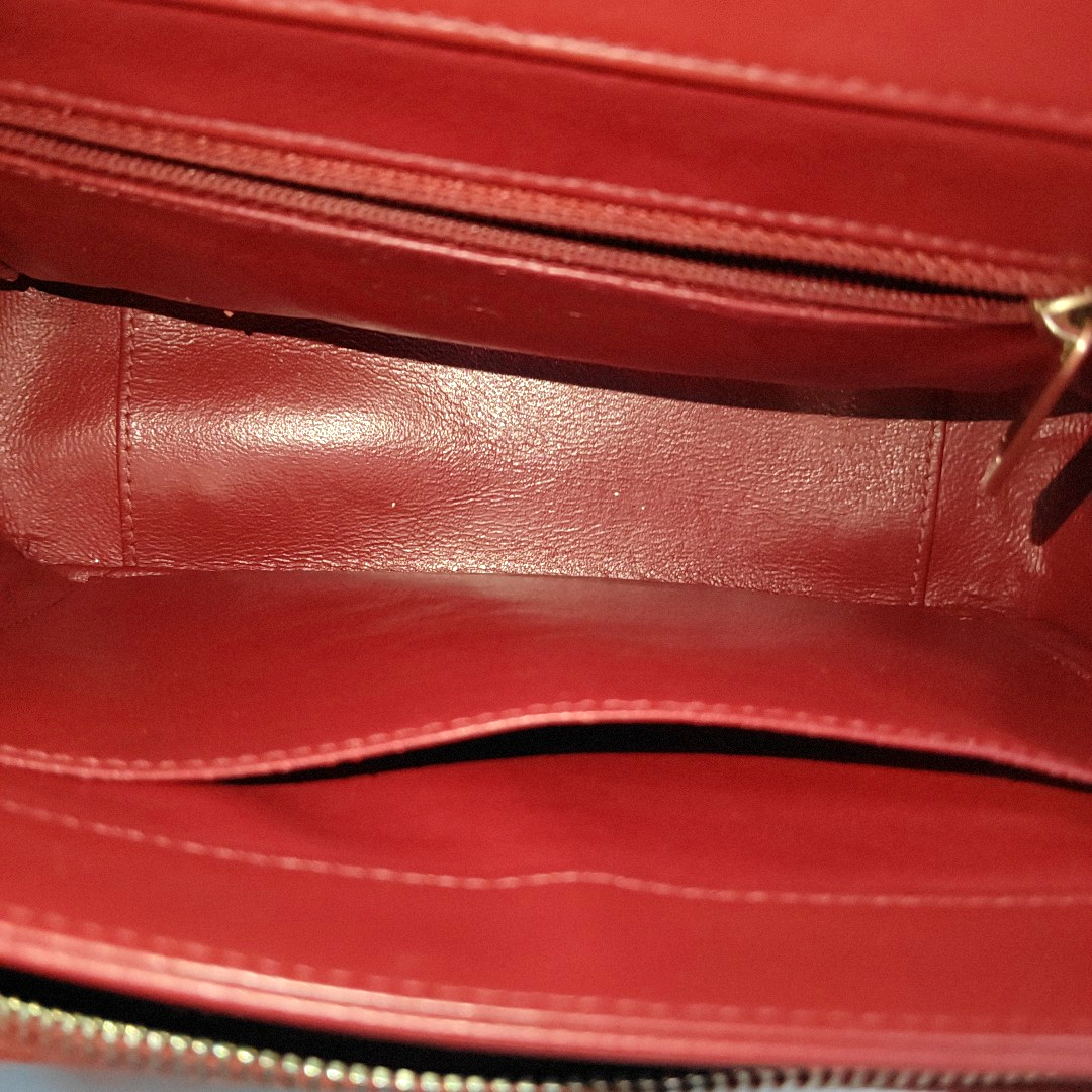 Chanel Business Affinity Caviar Top Handle Red Leather Crossbody Bag