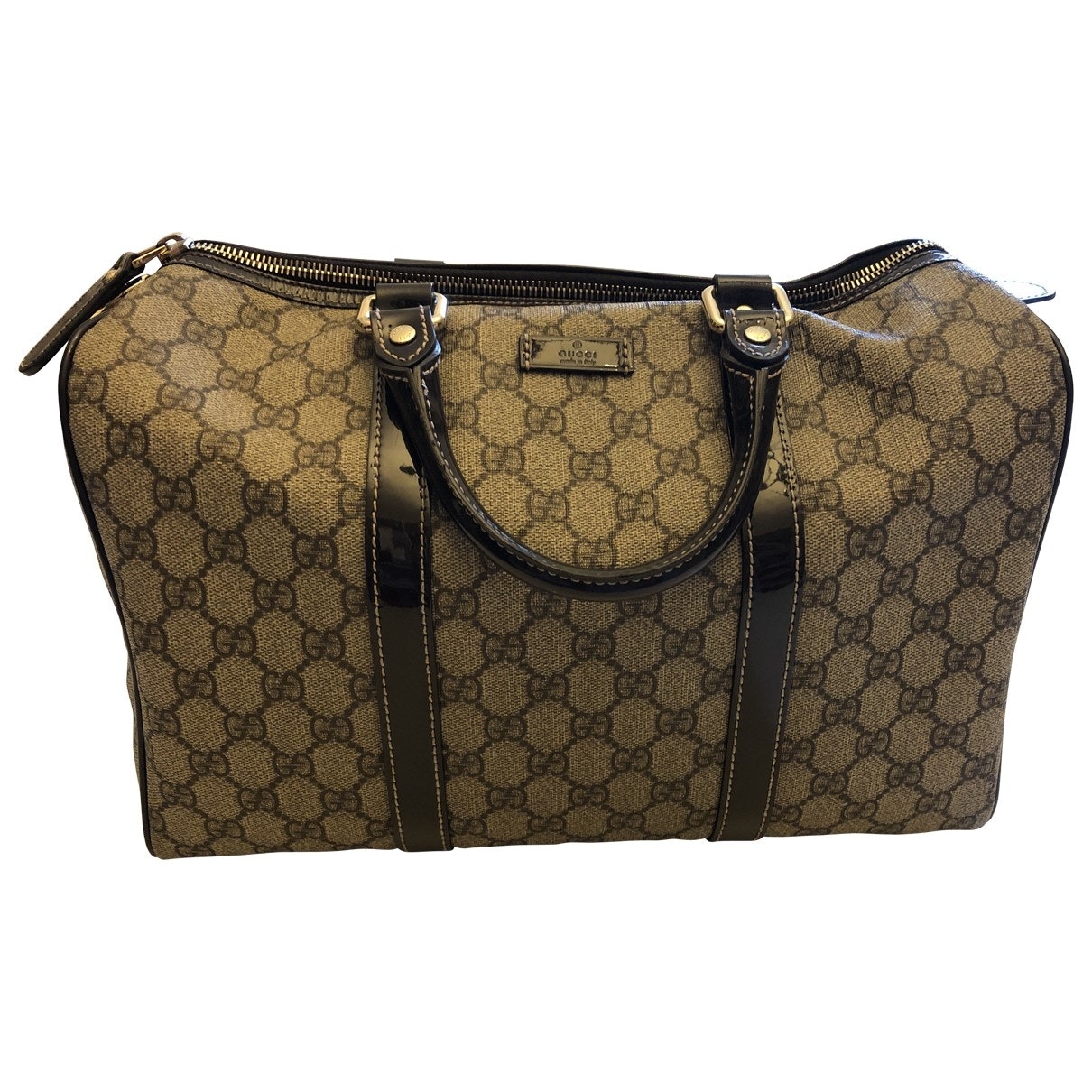 Gucci boston brown cloth handbag