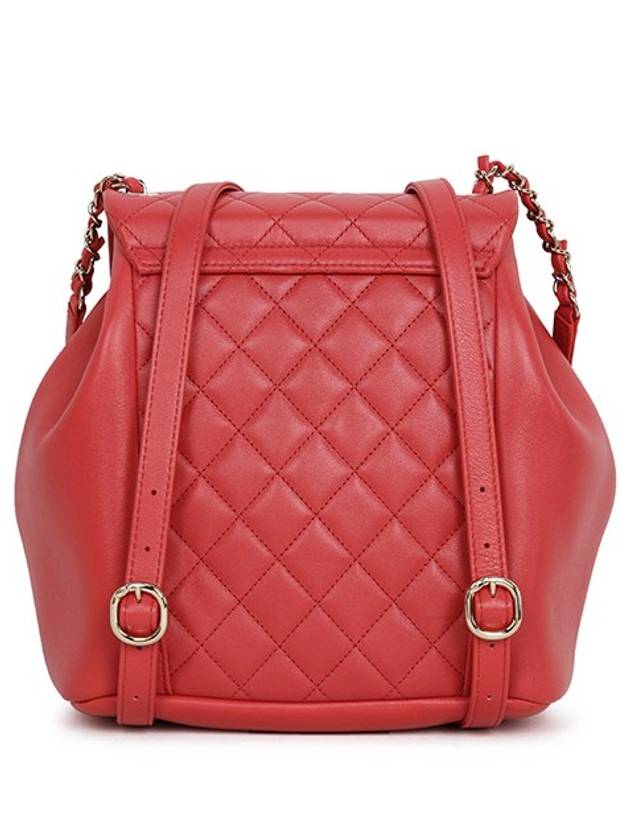 CC Logo Carpskin Backpack Red Chanel