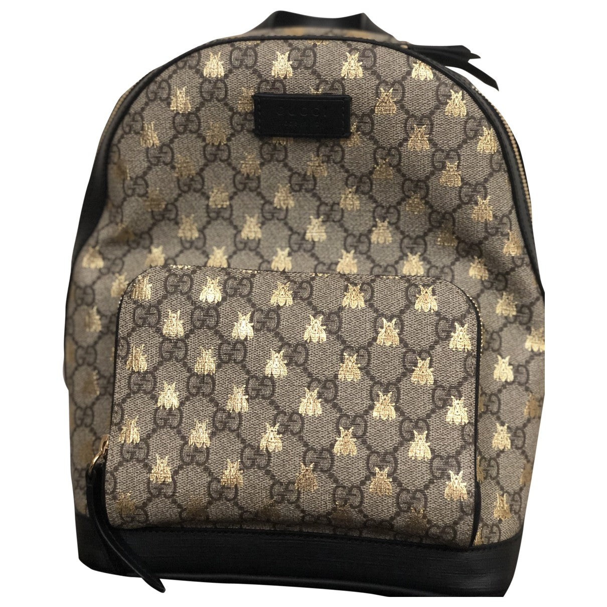 Gucci brown cloth backpacks