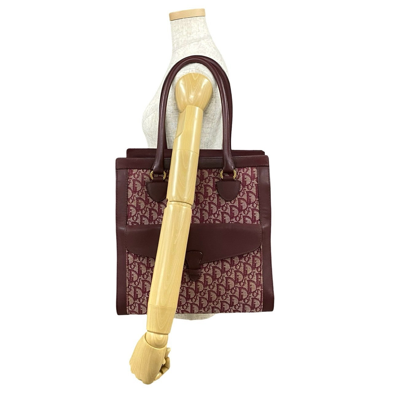 Dior Christian Trotter Tote Bag Leather Canvas