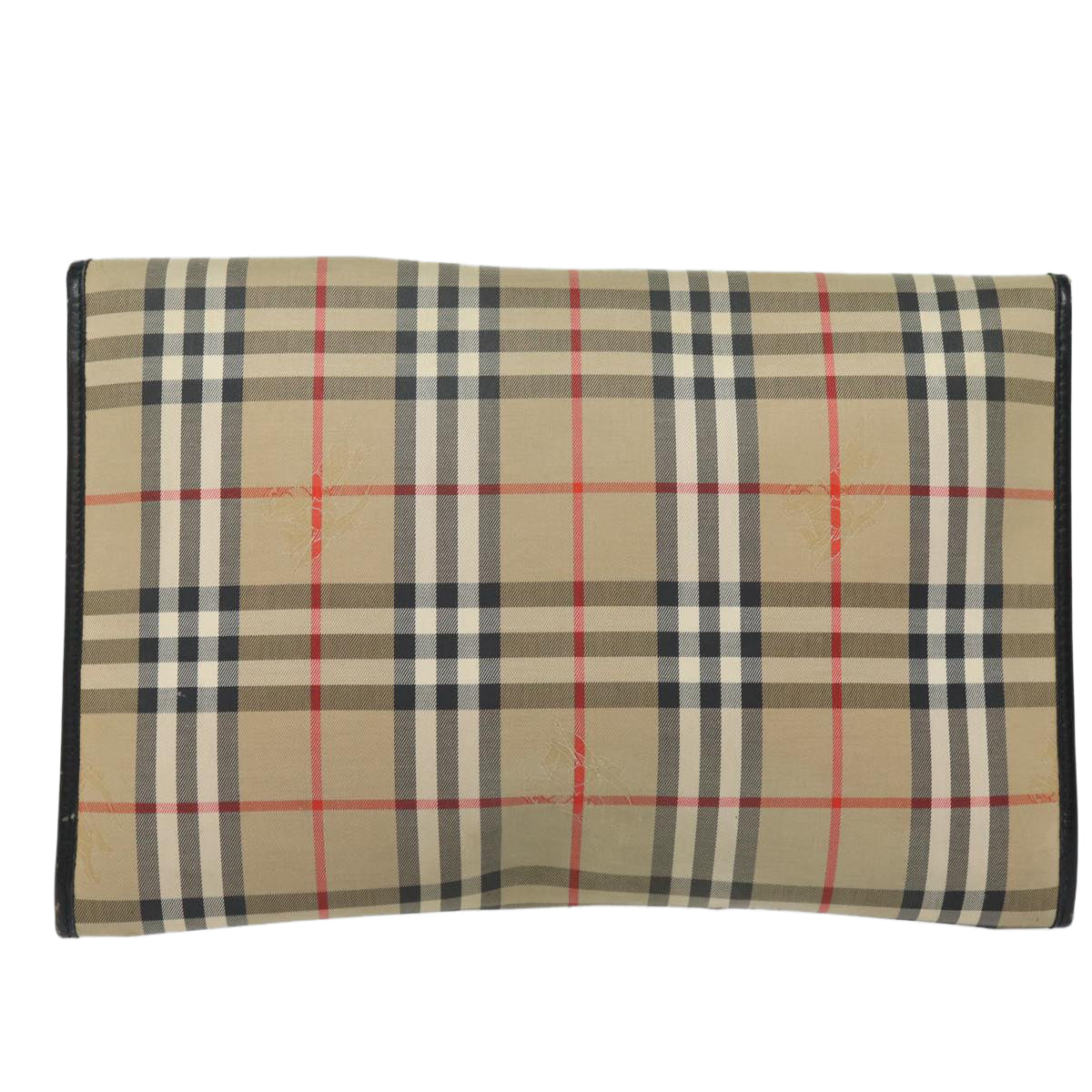 Burberry Luxury ss Nova Check Clutch Bag Auth Canvas Beige
