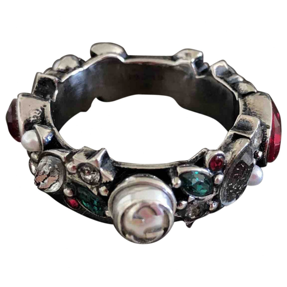 Gucci icon multicolour silver rings