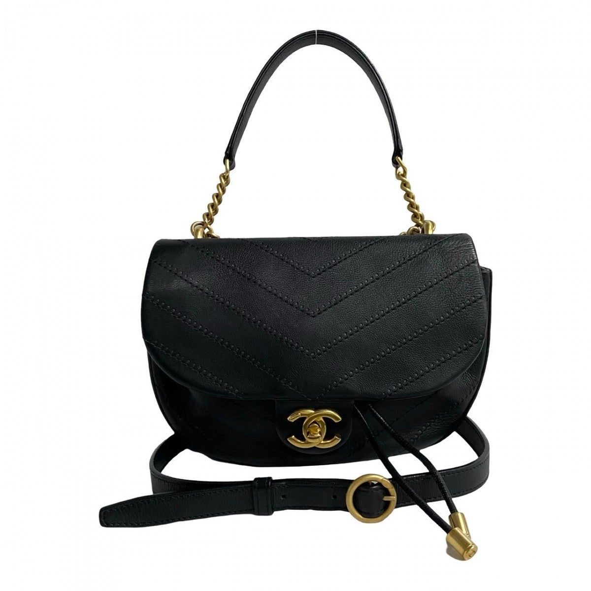 Chanel COCO Mark Black Leather Shoulder Bag