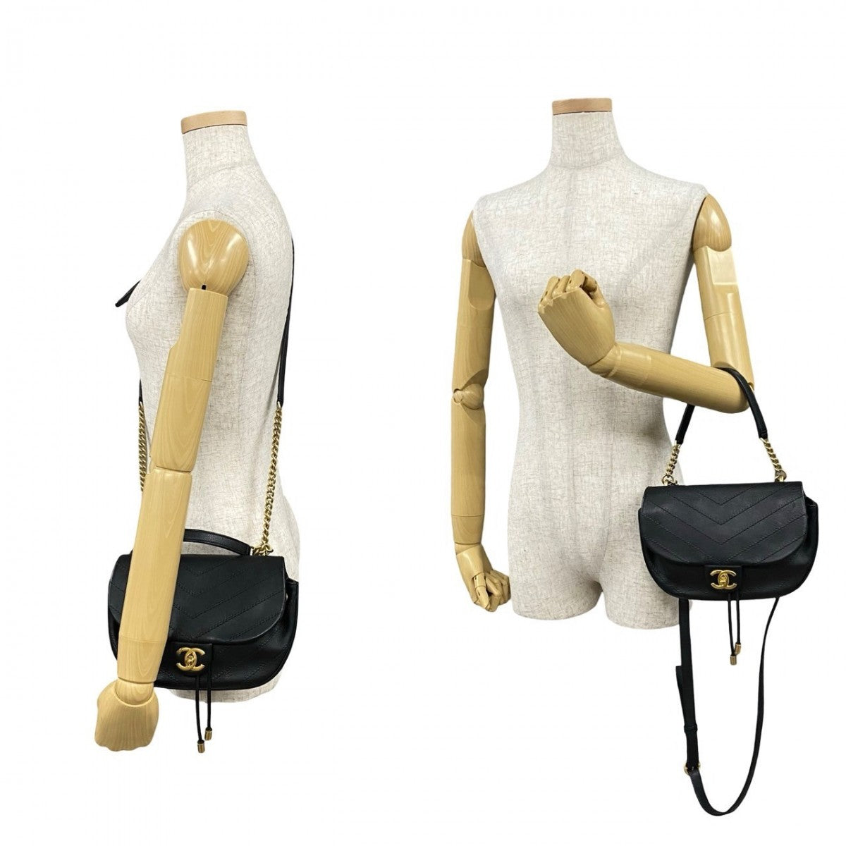 Chanel COCO Mark Black Leather Shoulder Bag