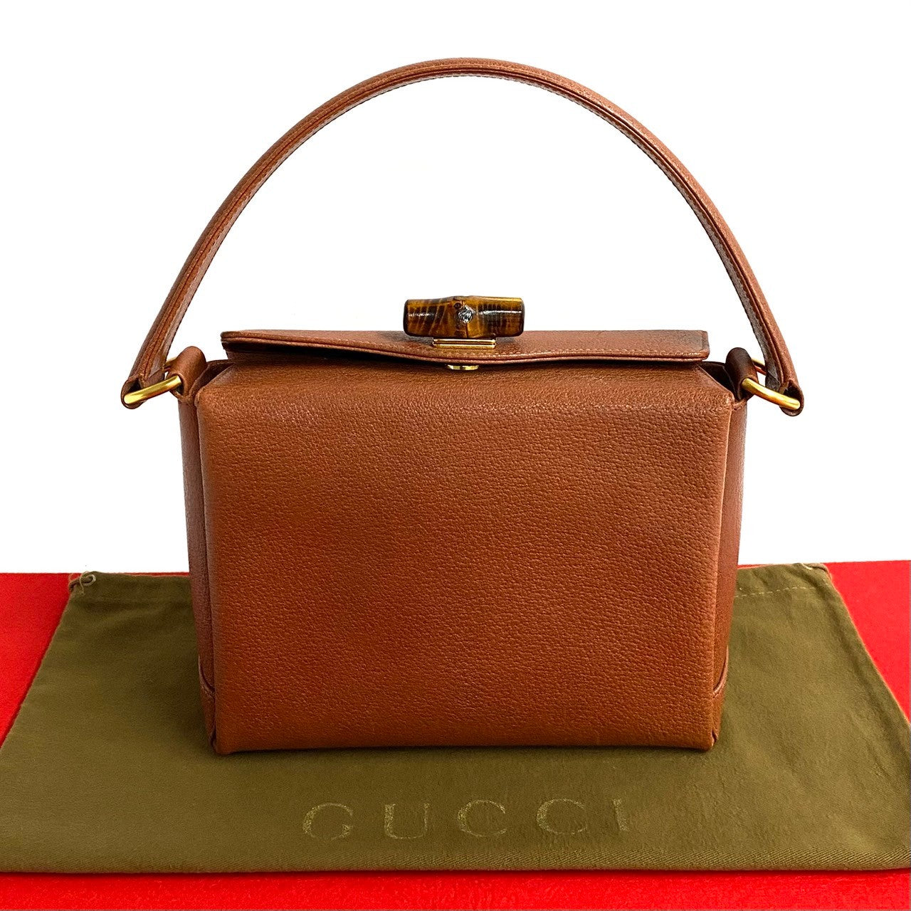 Gucci Bamboo Handbag Leather Travel Bag Handbag 25
