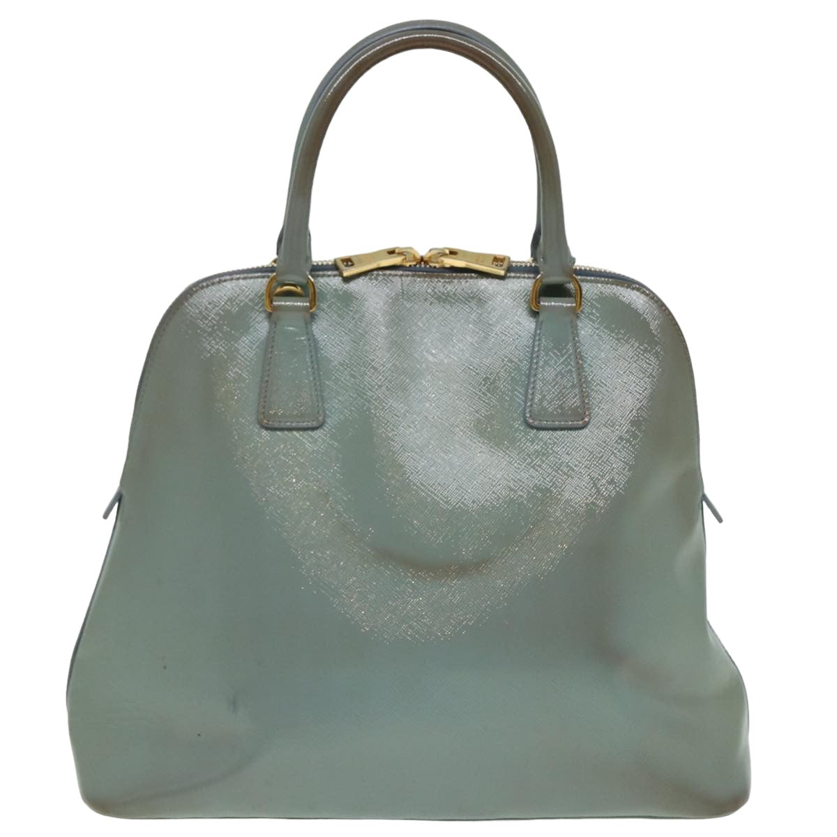 Prada Hand Bag Safiano 2Way Auth Leather Blue Travel Bag