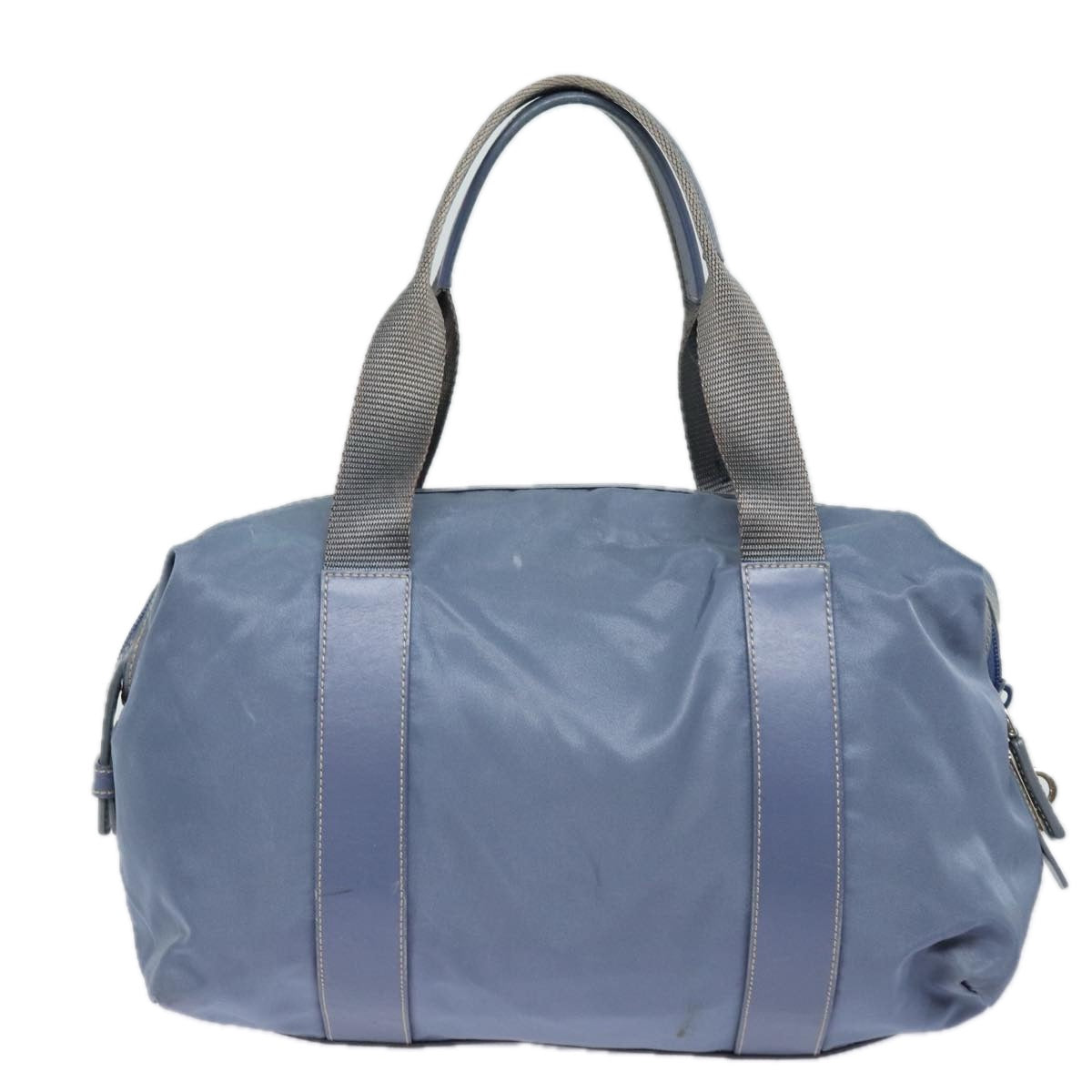 Prada Hand Bag Auth Nylon Blue Travel Bag