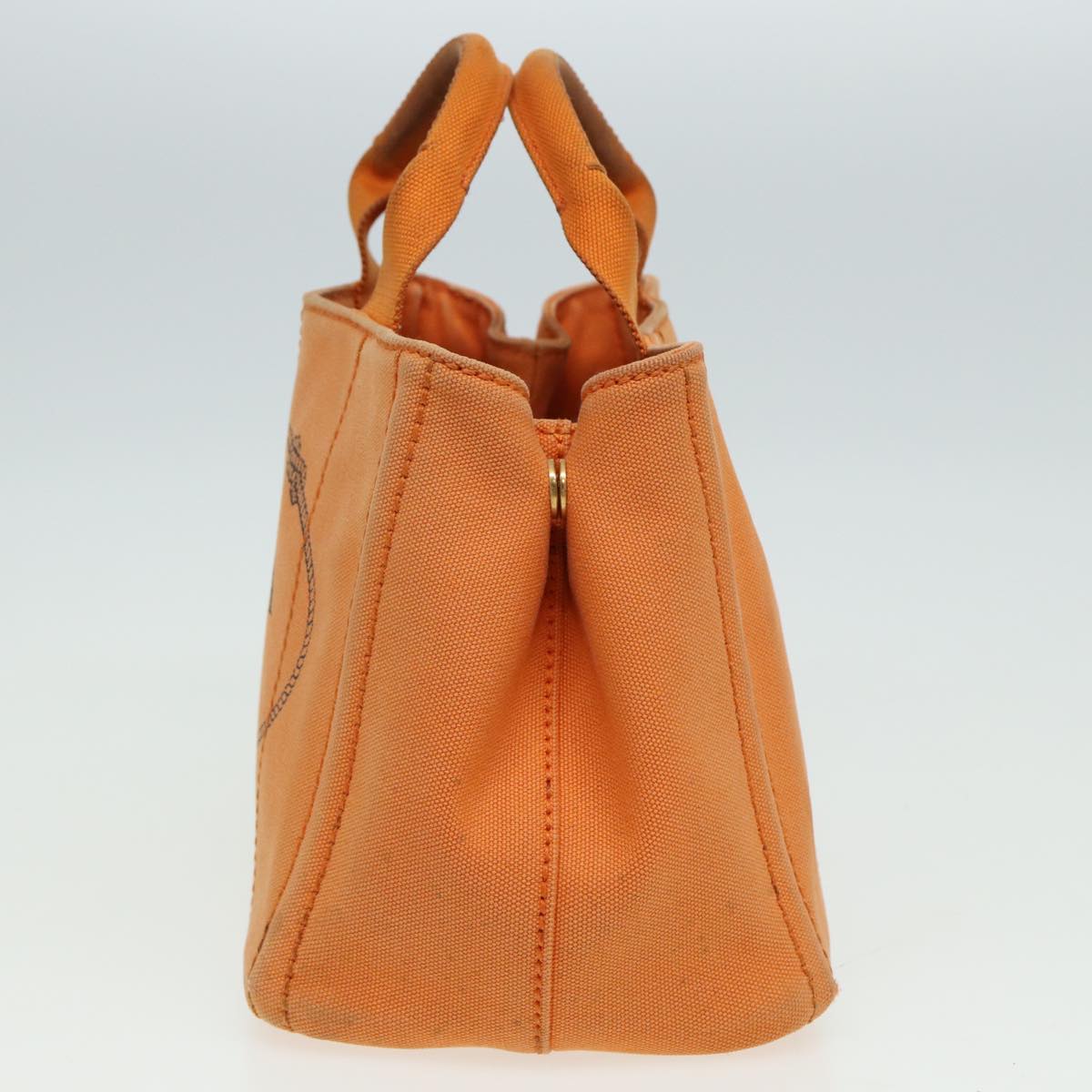 Prada Canapa Pm Hand Bag Auth Canvas Orange Travel Bag