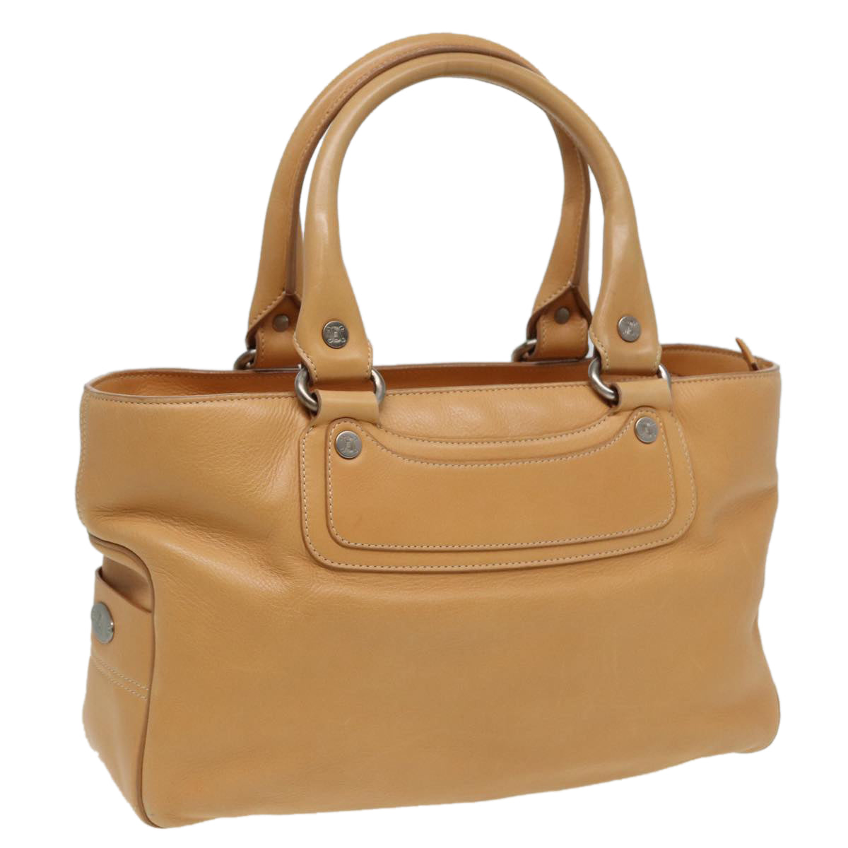 Luxury Hand Bag Leather Beige Travel Bag