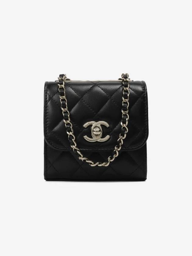 Trendy CC Logo Lambskin Chain Mini Bag Black Chanel