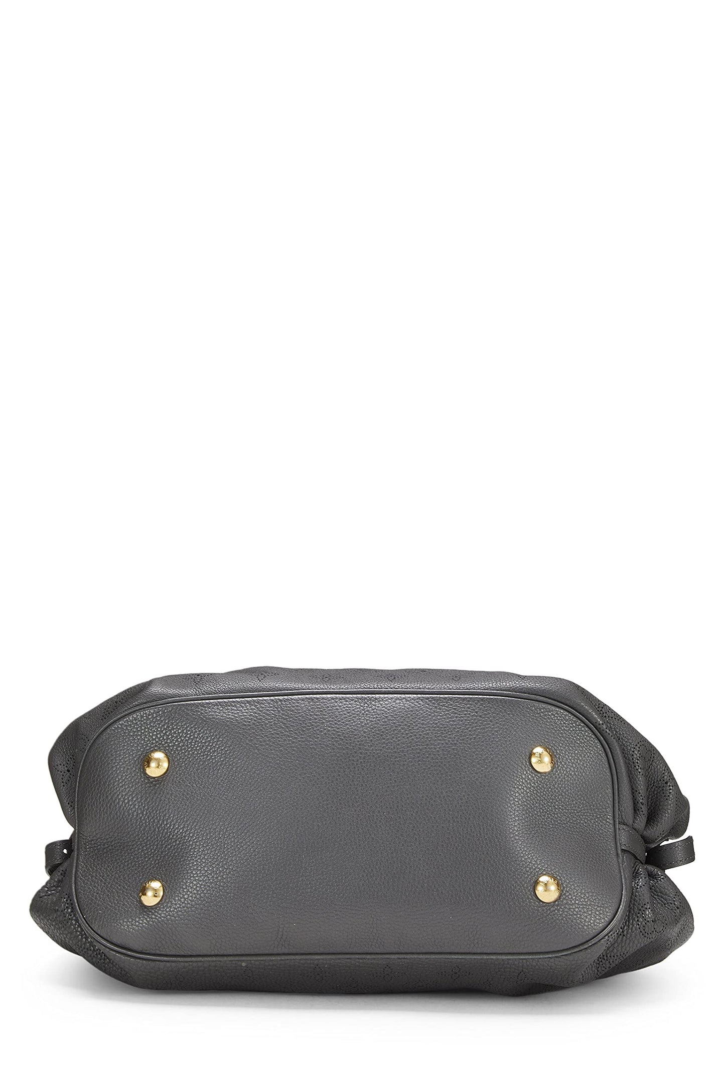 Louis Vuitton,  Black Leather Monogram Mahina Large, Grey