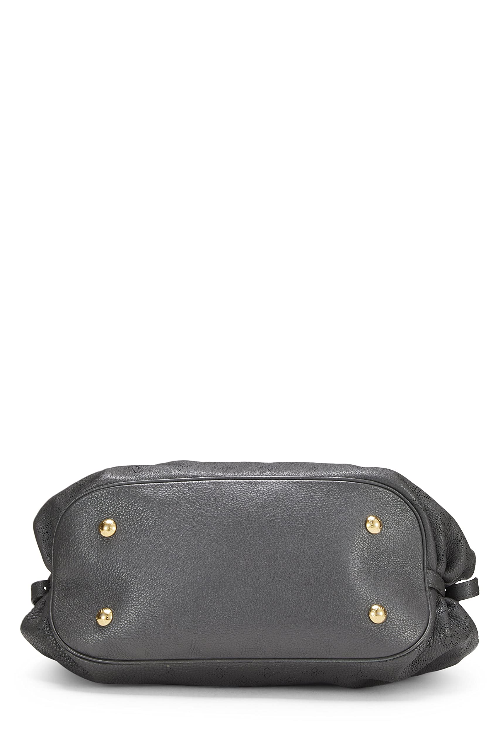 Louis Vuitton,  Black Leather Monogram Mahina Large, Grey