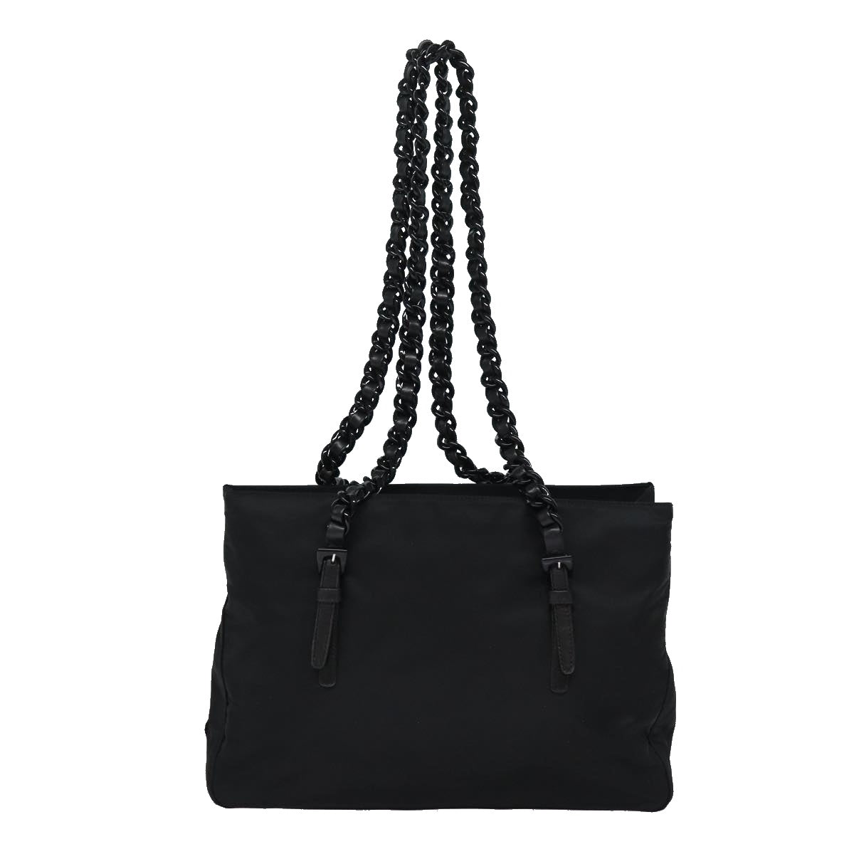Prada Shoulder Bag Auth Nylon Black Black Auth 81003