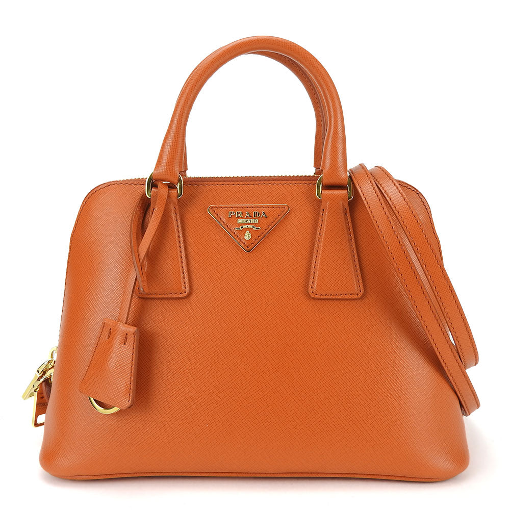 Safiano Orange Leather Travel Bag