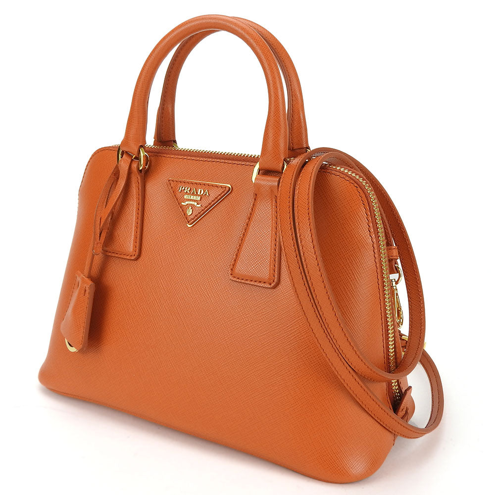 Safiano Orange Leather Travel Bag