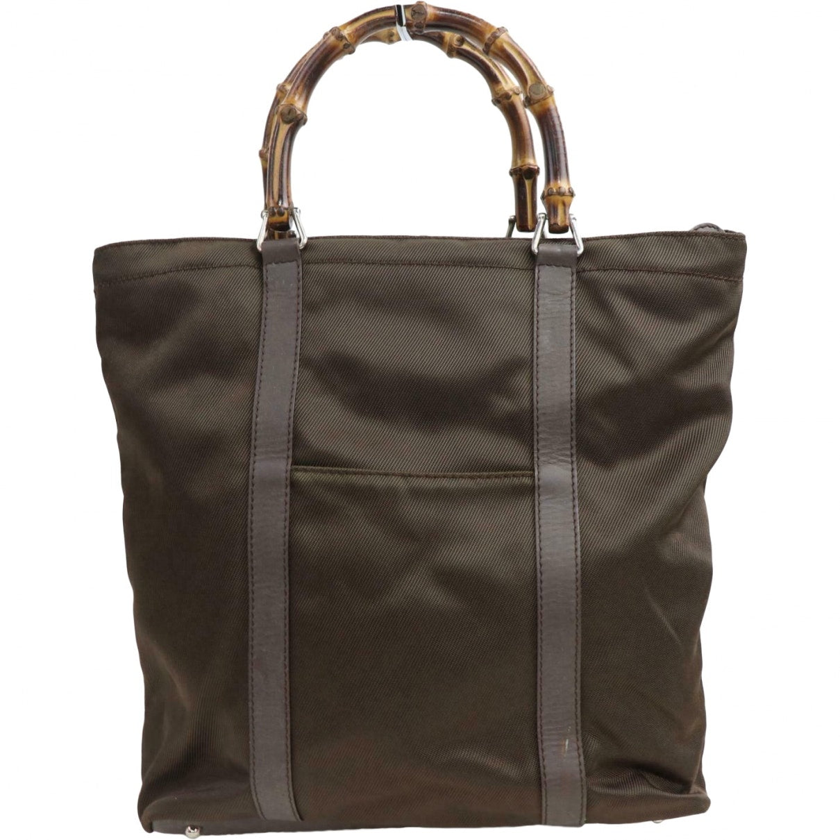 Gucci bamboo brown cloth handbag