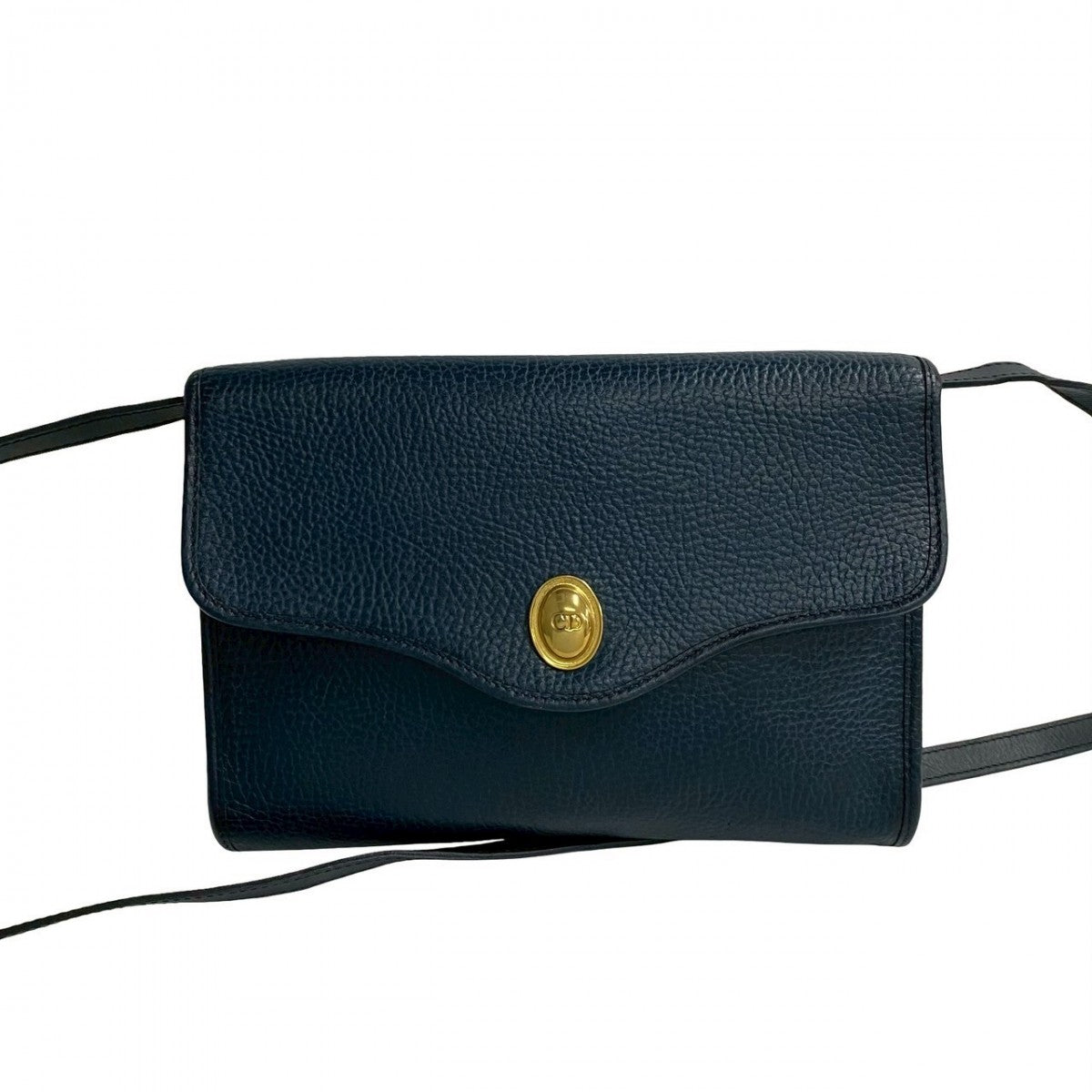 Dior Shoulder Bag Navy Cd Women Leather Logo