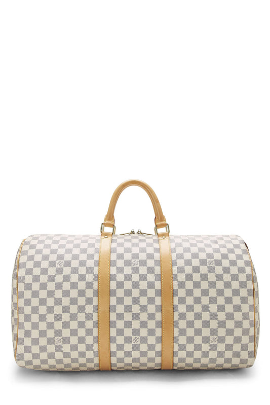 Louis Vuitton,  Damier Azur Keepall 50, White