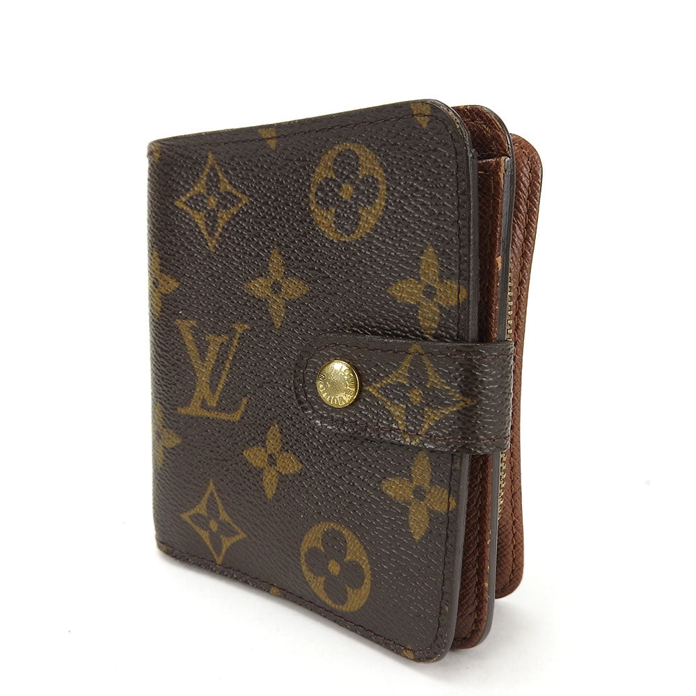 Louis Vuitton Bifold M61667 Compact zip Monogram Brown Wallet Case 2