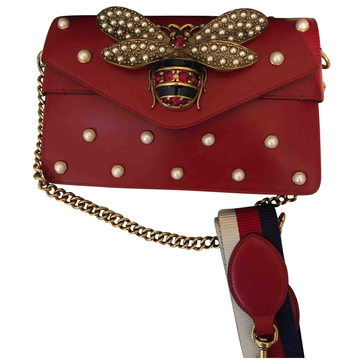 Gucci broadway red leather handbag