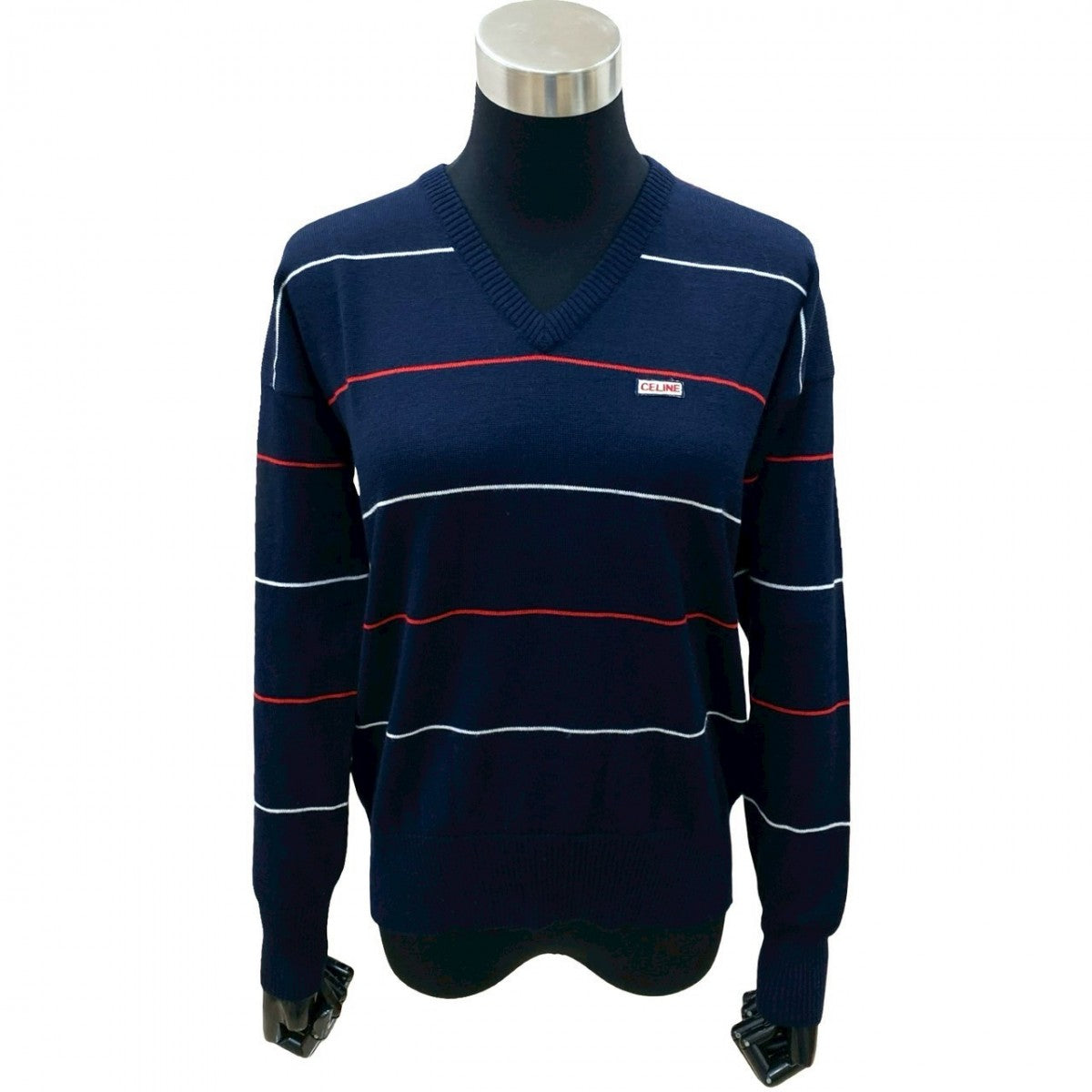Sweater Wool Navy V Neck School Knit Logo Travel Bag