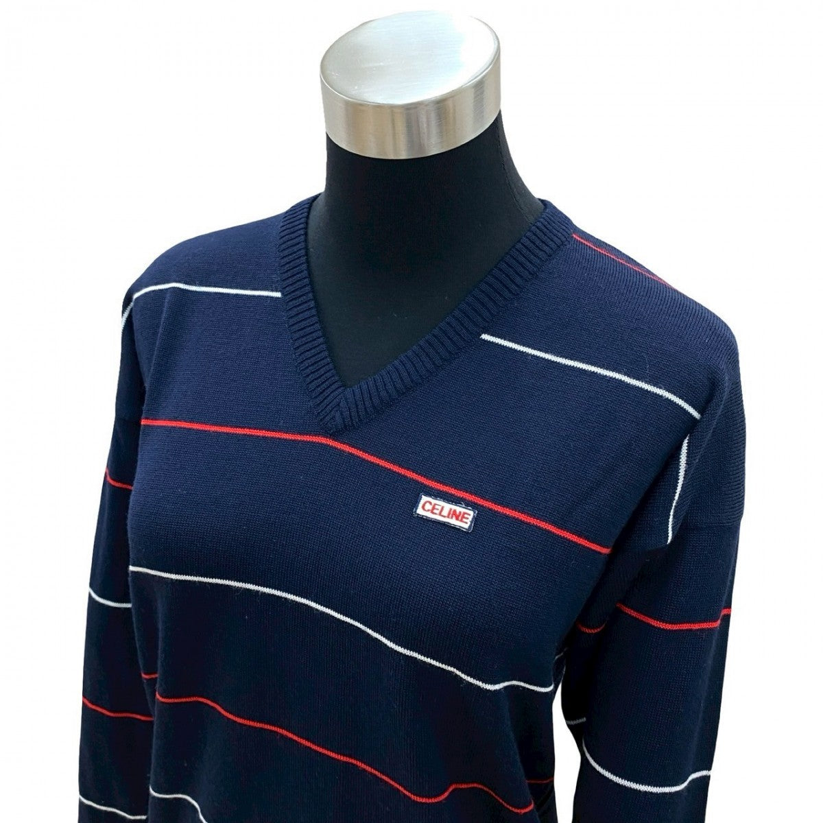 Sweater Wool Navy V Neck School Knit Logo Travel Bag