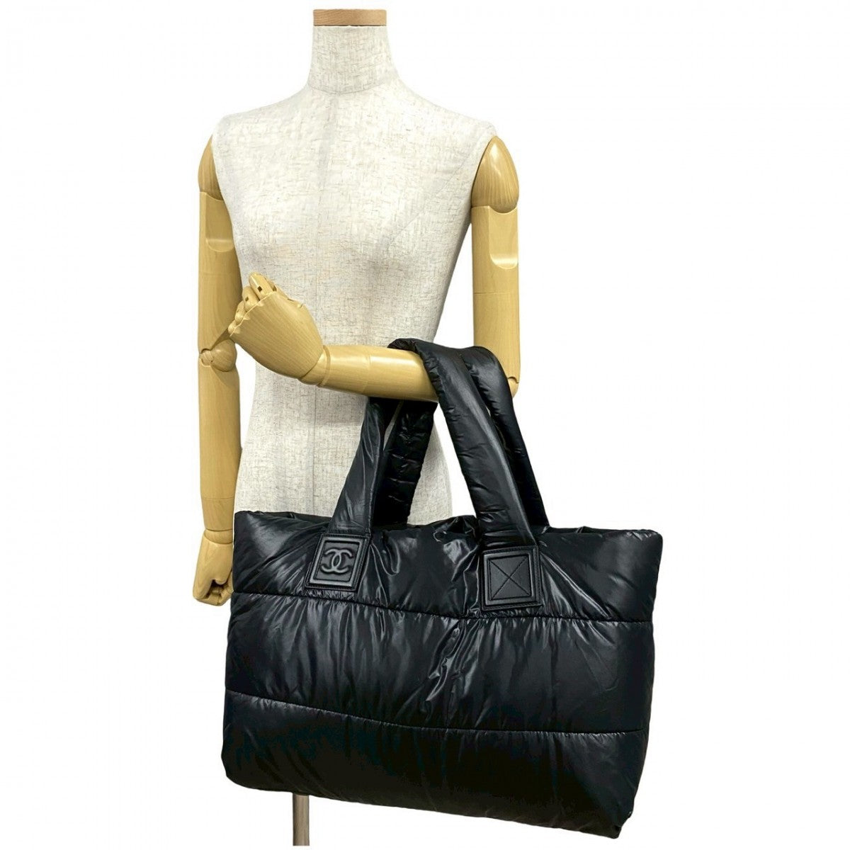 Chanel Nylon COCO Mark Cococoon Black Tote Bag
