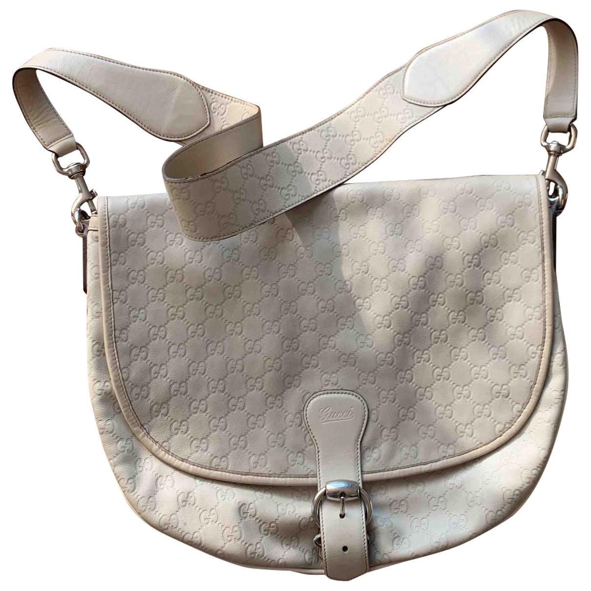 Gucci white leather handbag