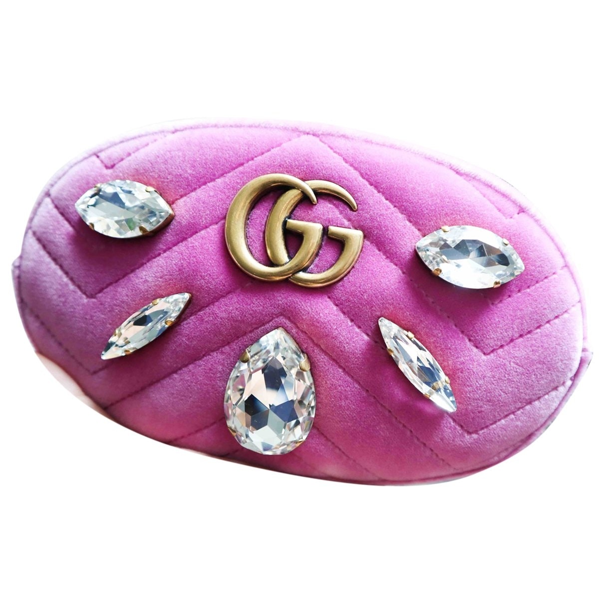 Gucci marmont pink velvet clutch bag