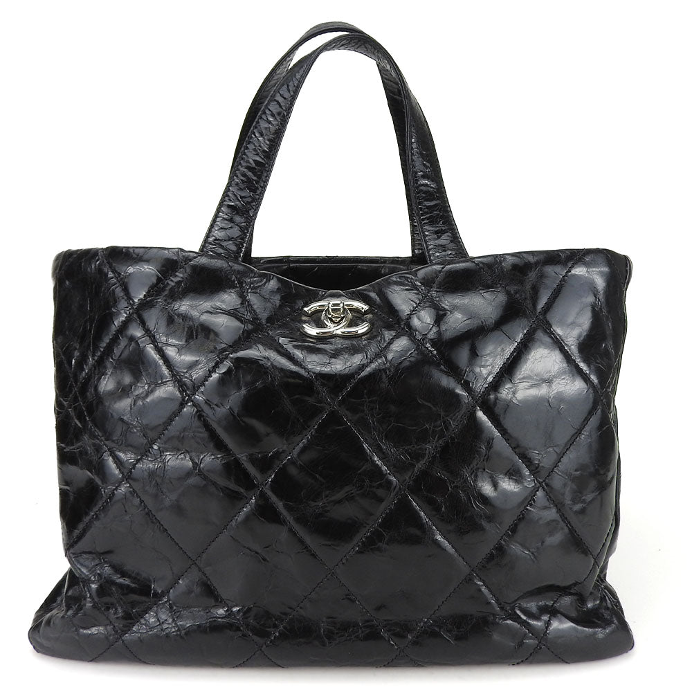 Chanel Portello Black Leather Tote Bag