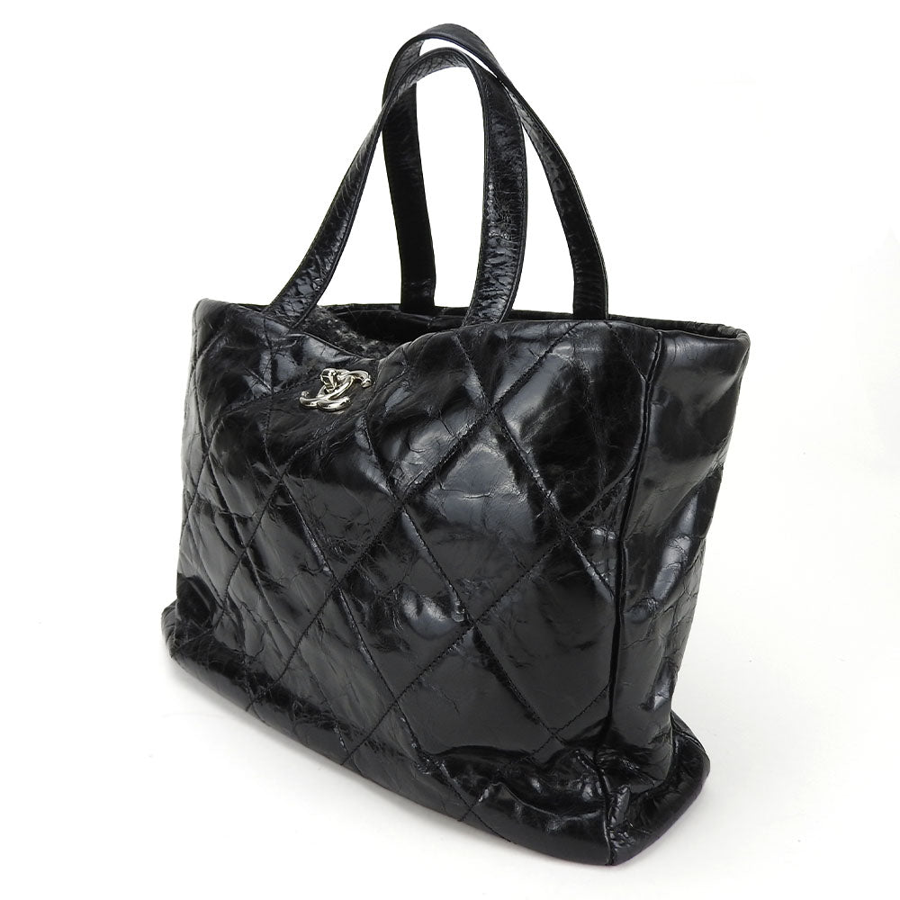 Chanel Portello Black Leather Tote Bag