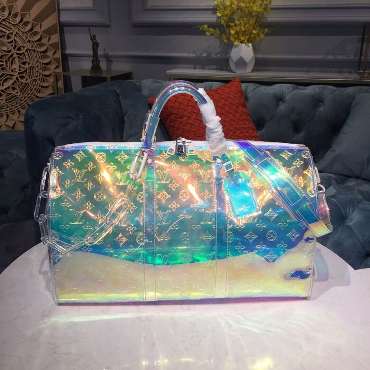 Top Quality Keepall Bandouliere Pvc Iridescent Prism Monogram Travel Bag