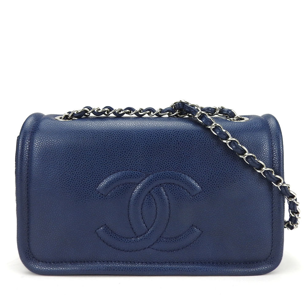 Chanel Caviar skin Navy Matrasse Shoulder Bag