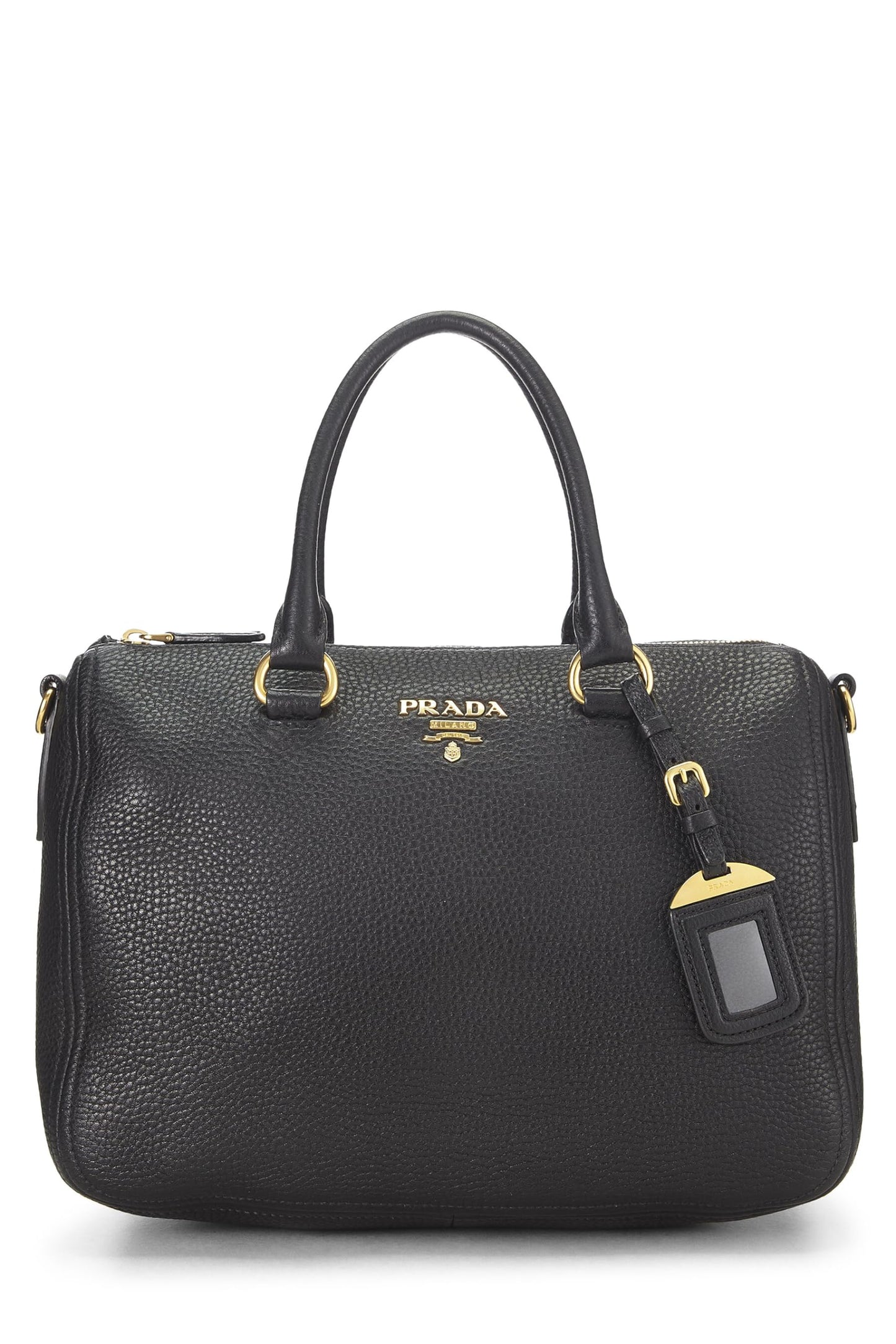 Prada Daino Convertible Boston Bag Vitello Black Travel Bag