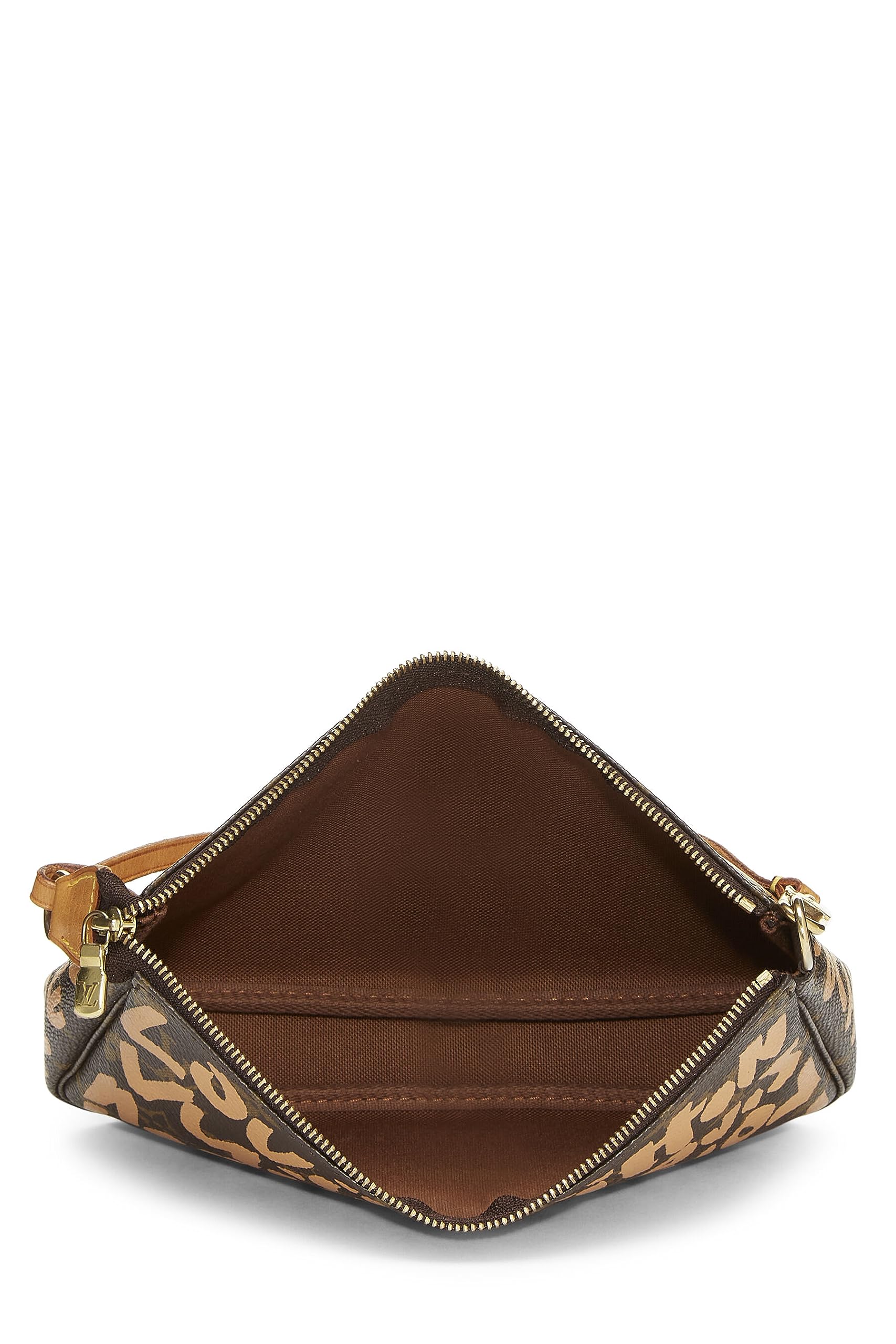 Louis Vuitton,  Stephen Spro  x Louis Vuitton Beige Monogram Graffiti Pochette Accessoires, Beige