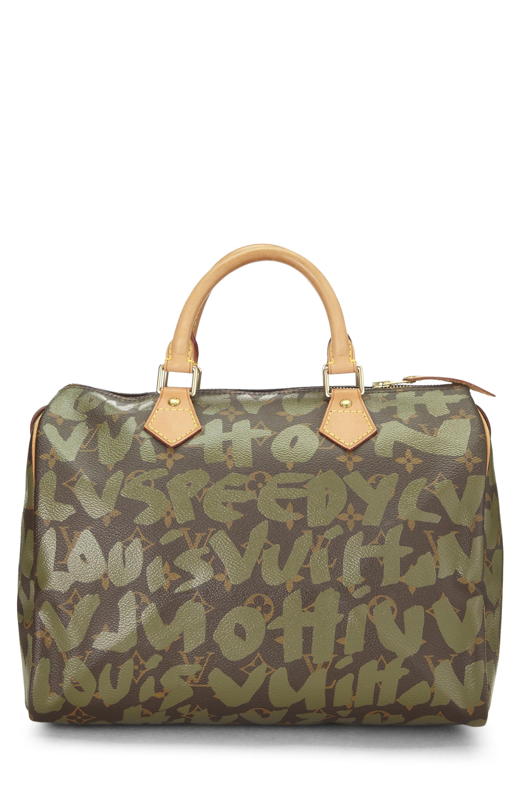 Louis Vuitton,  Stephen Spro  x Louis Vuitton Green Graffiti Speedy 30, Green