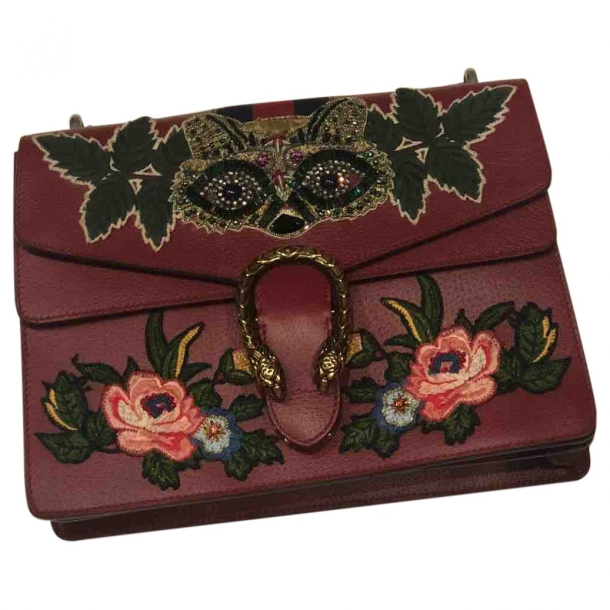 Gucci dionysus burgundy leather handbag