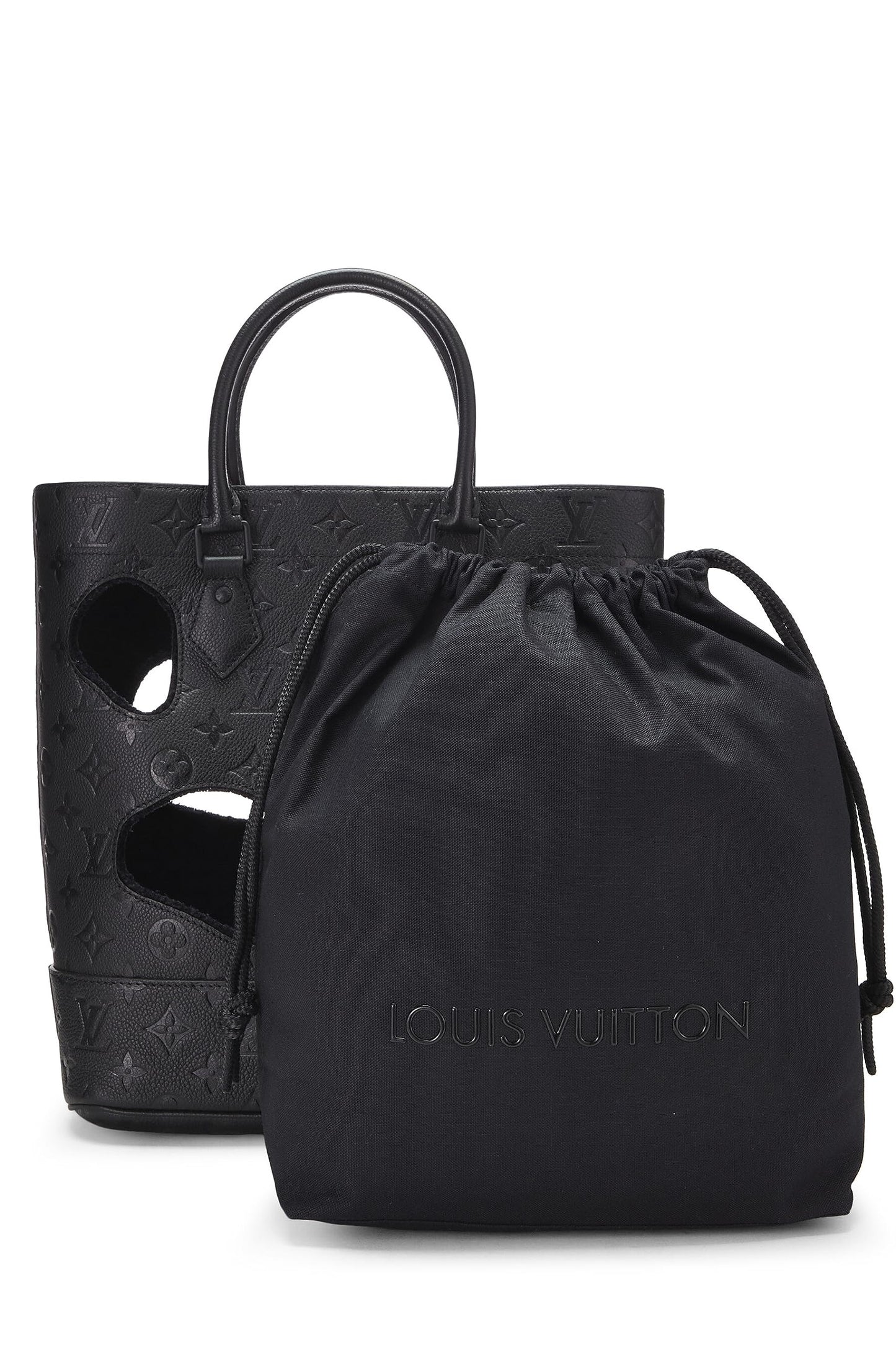 Louis Vuitton,  Comme des Garçons x Louis Vuitton Black Monogram Empreinte Bag with Holes PM, Black