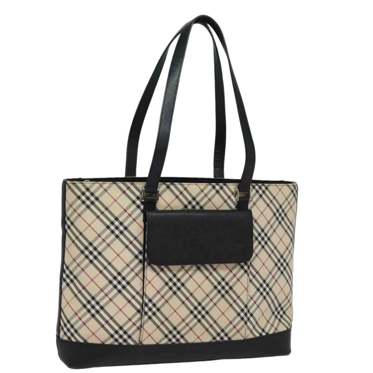 Burberry Luxury Nova Check Tote Bag Auth Canvas Beige Beige Auth 81323