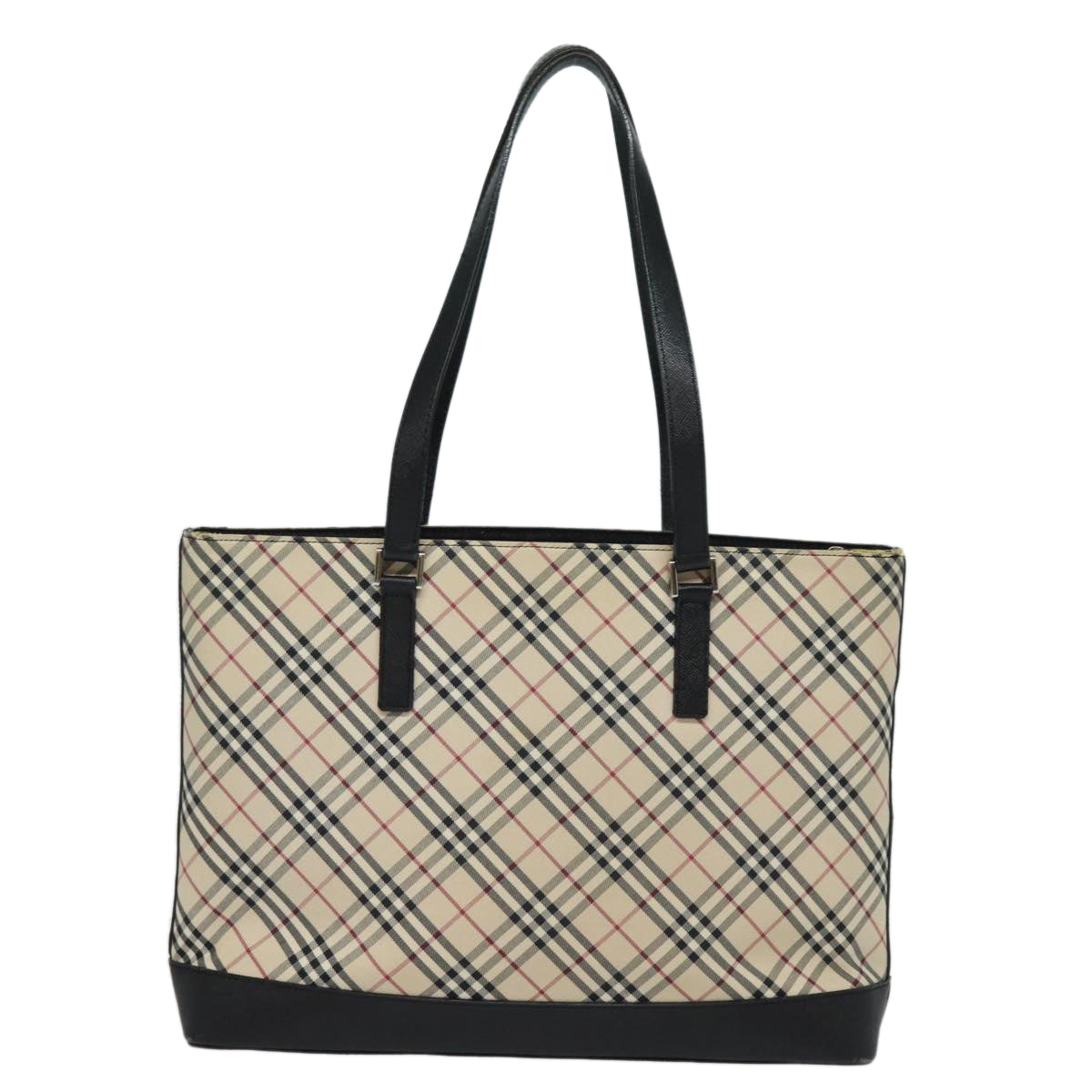 Burberry Luxury Nova Check Tote Bag Auth Canvas Beige Beige Auth 81323