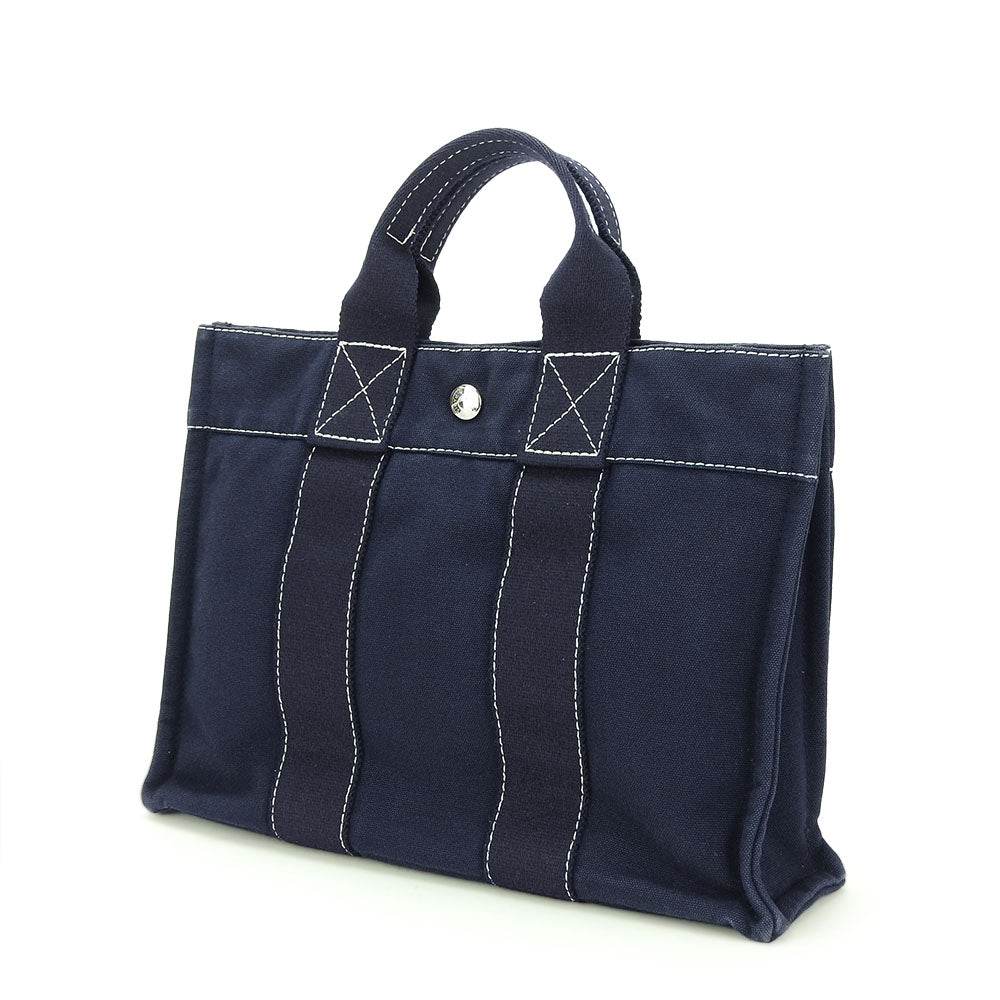 Hermes Handbag Deauville Tote Pm Unisex Unisex Canvas Navy Tote Bag