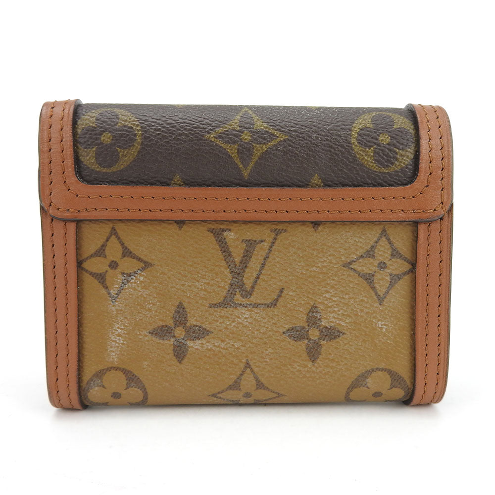 Louis Vuitton Tri-fold M68725 Portefeuille Daufine Compact Monogram Brown Wallet Case